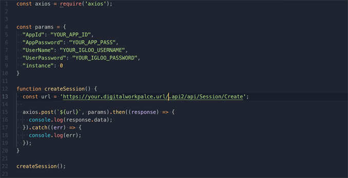 Creating session using v2